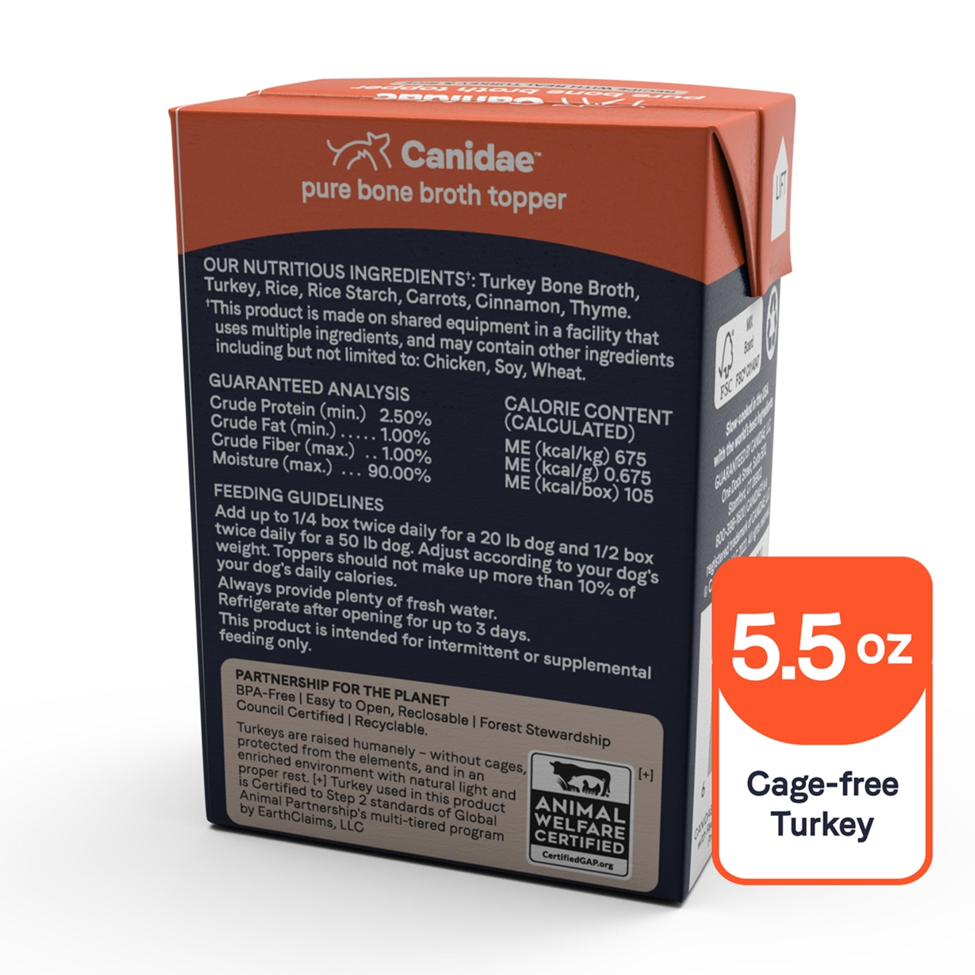 CANIDAE PURE goodness Bone Broth Topper Real Turkey & Rice 5.5oz
