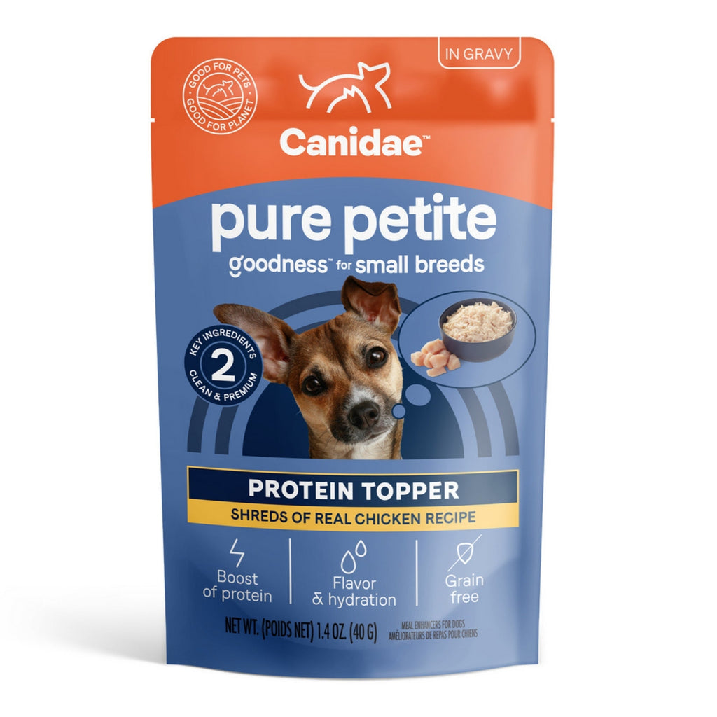 CANIDAE PURE PURE Goodness Petite Protein Topper for Small Breed Dogs Shredded Chicken in Gravy 1.4oz