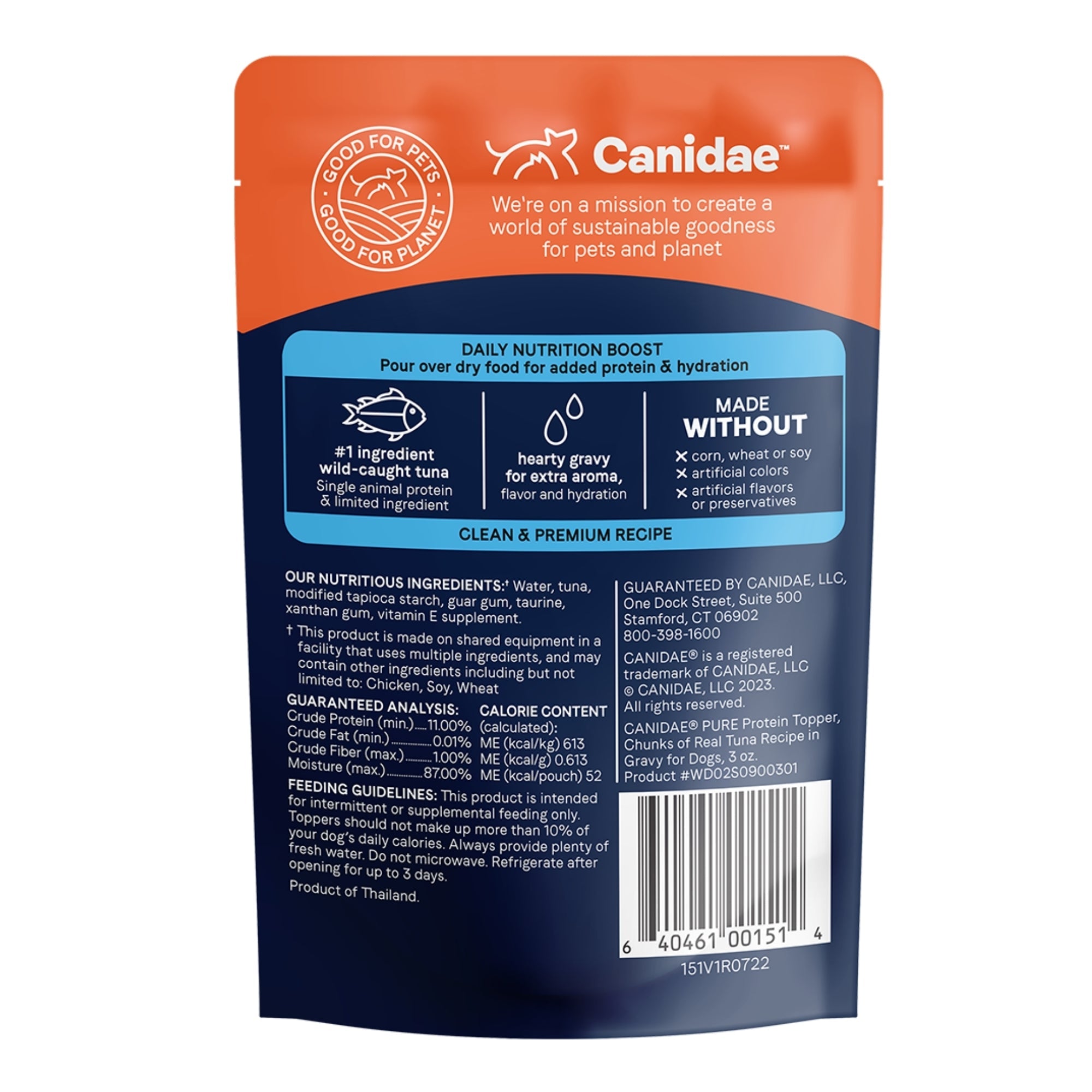 CANIDAE PURE Goodness Protein Topper for Dogs Tuna Chunks in Gravy 3oz