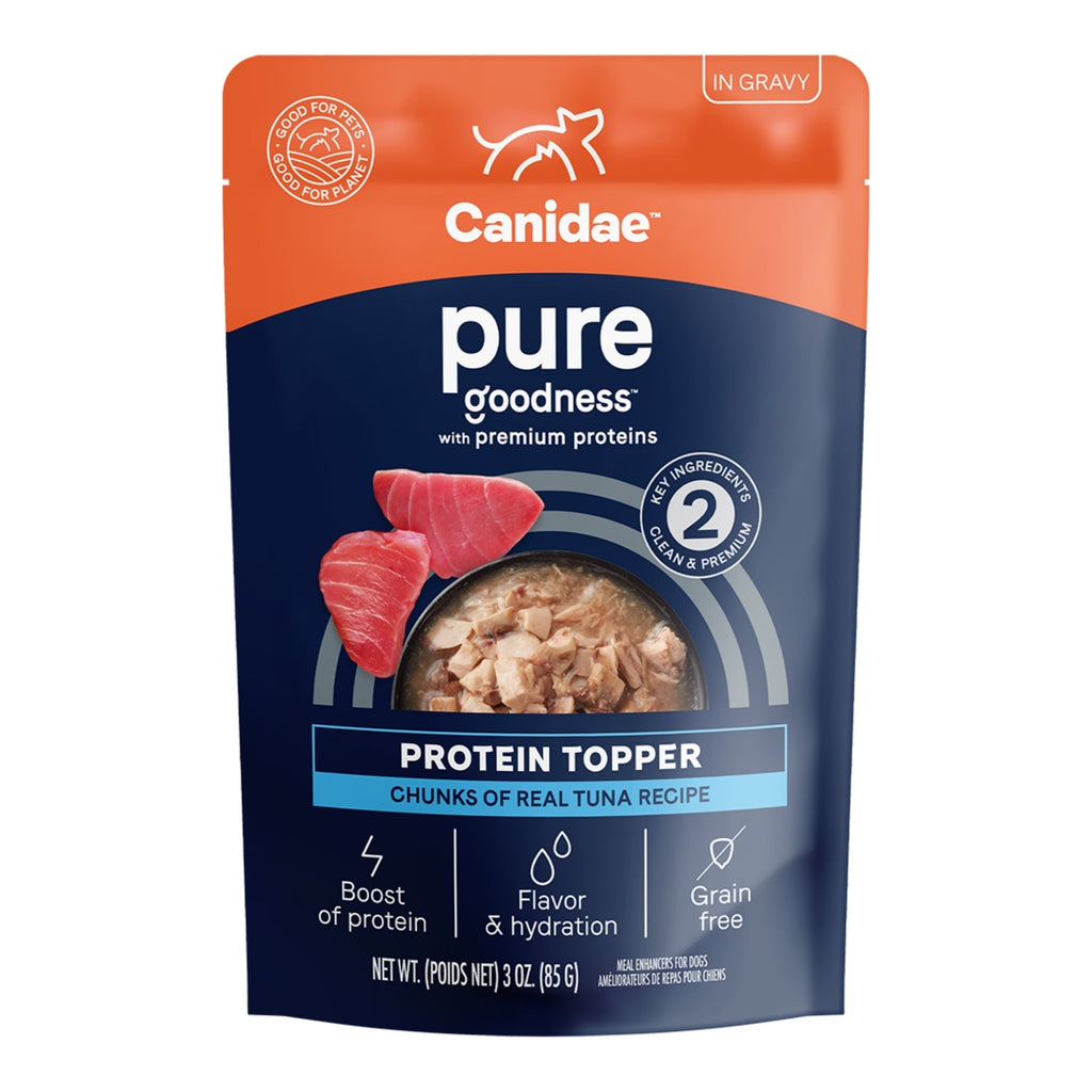 CANIDAE PURE Goodness Protein Topper for Dogs Tuna Chunks in Gravy 3oz