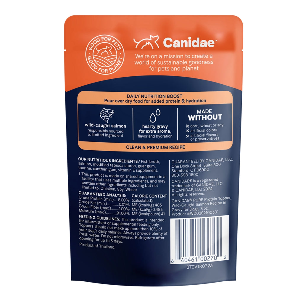 CANIDAE PURE Goodness Protein Topper for Dogs Wild-Caught Salmon in Gravy 3oz 12pk