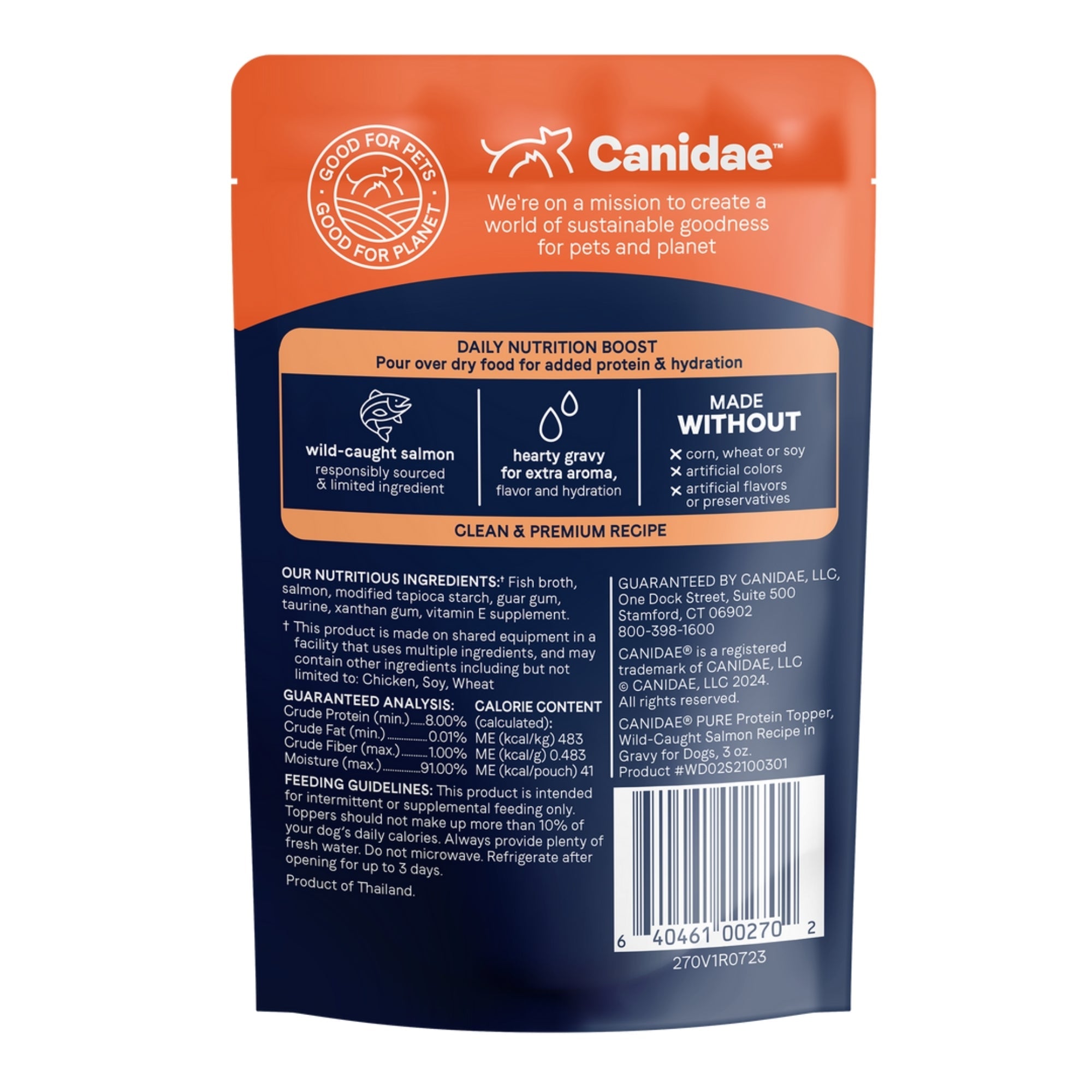 CANIDAE PURE Goodness Protein Topper for Dogs Wild-Caught Salmon in Gravy 3oz 12pk