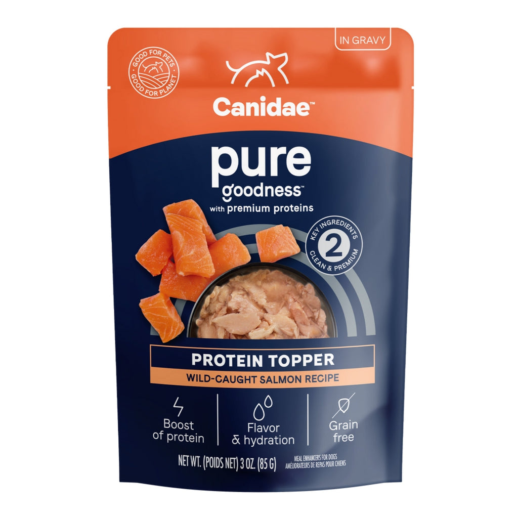 CANIDAE PURE Goodness Protein Topper for Dogs Wild-Caught Salmon in Gravy 3oz 12pk