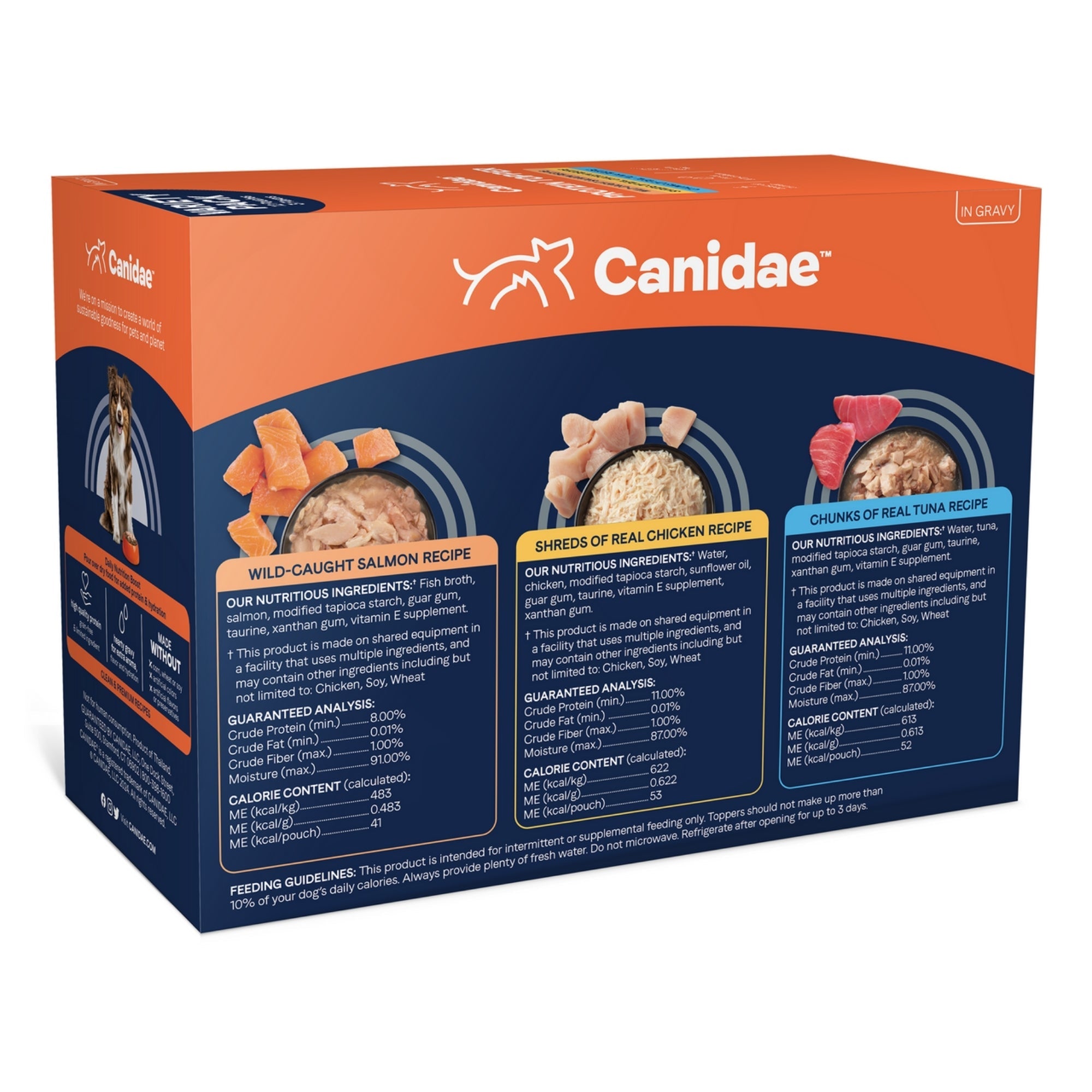 CANIDAE PURE Goodness Protein Topper for Dogs Variety Pack (Salmon, Chicken, & Tuna) 3oz 12pk