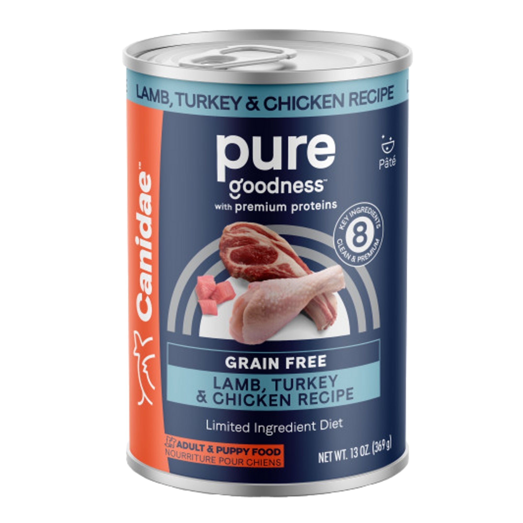 CANIDAE PURE Goodness Grain-Free LID Canned Dog Food Elements Formula w/Lamb, Turkey & Chicken 13oz