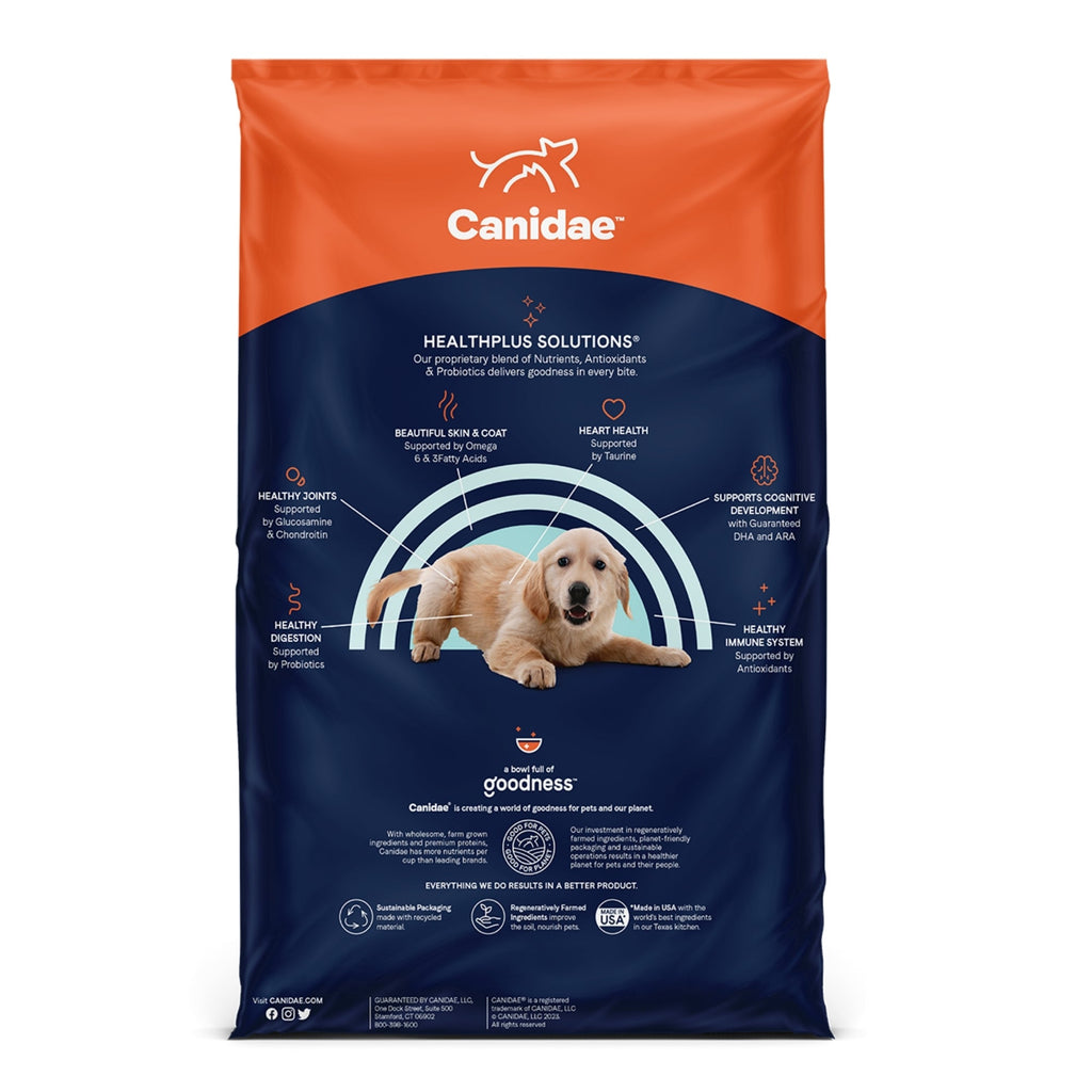 CANIDAE PURE Goodness Grain-Free LID Dry Puppy Food Real Chicken, Lentil & Whole Egg 4lb
