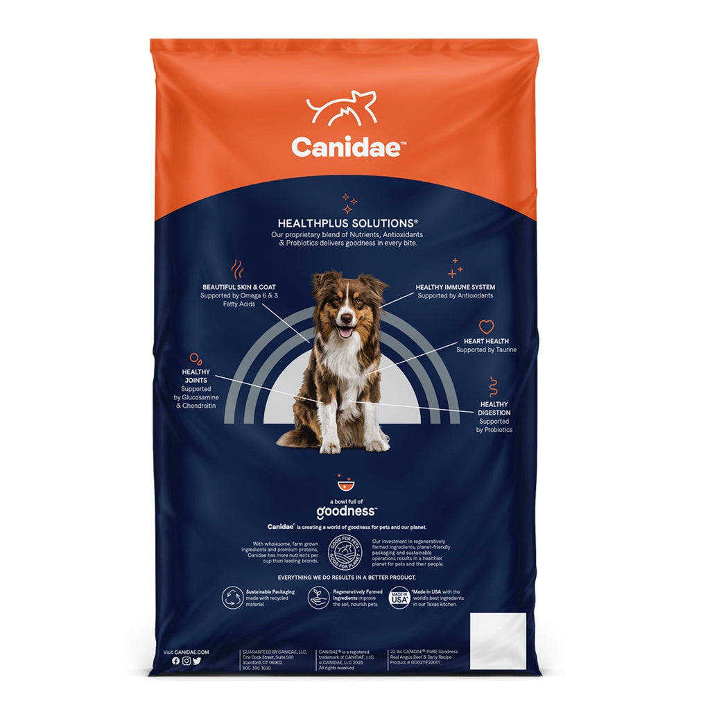 CANIDAE PURE Goodness w/Wholesome Grains Dry Dog Food Beef & Barley 22lb