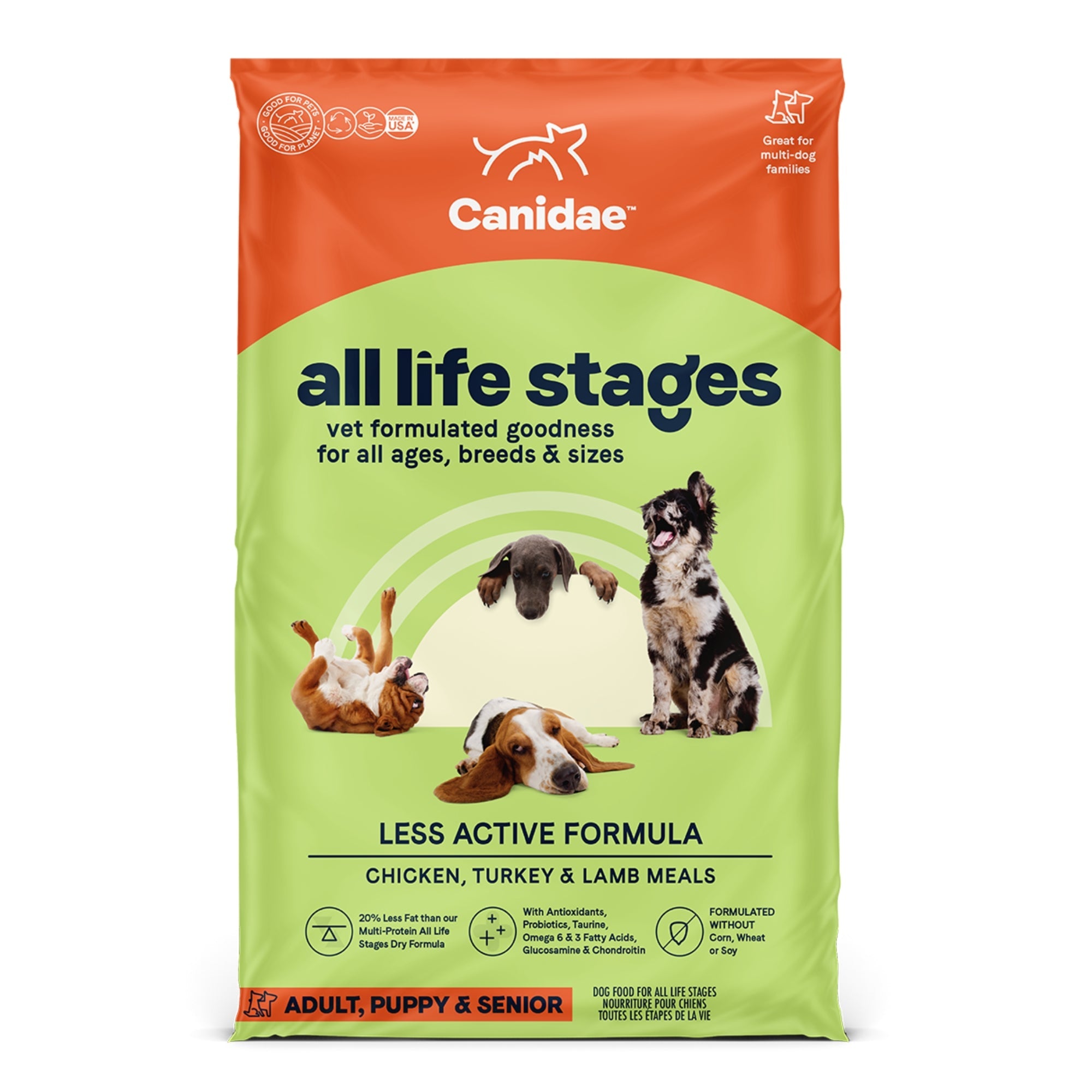 CANIDAE All Life Stages Less Active Dry Dog Food Chicken, Turkey & Lamb 15lb