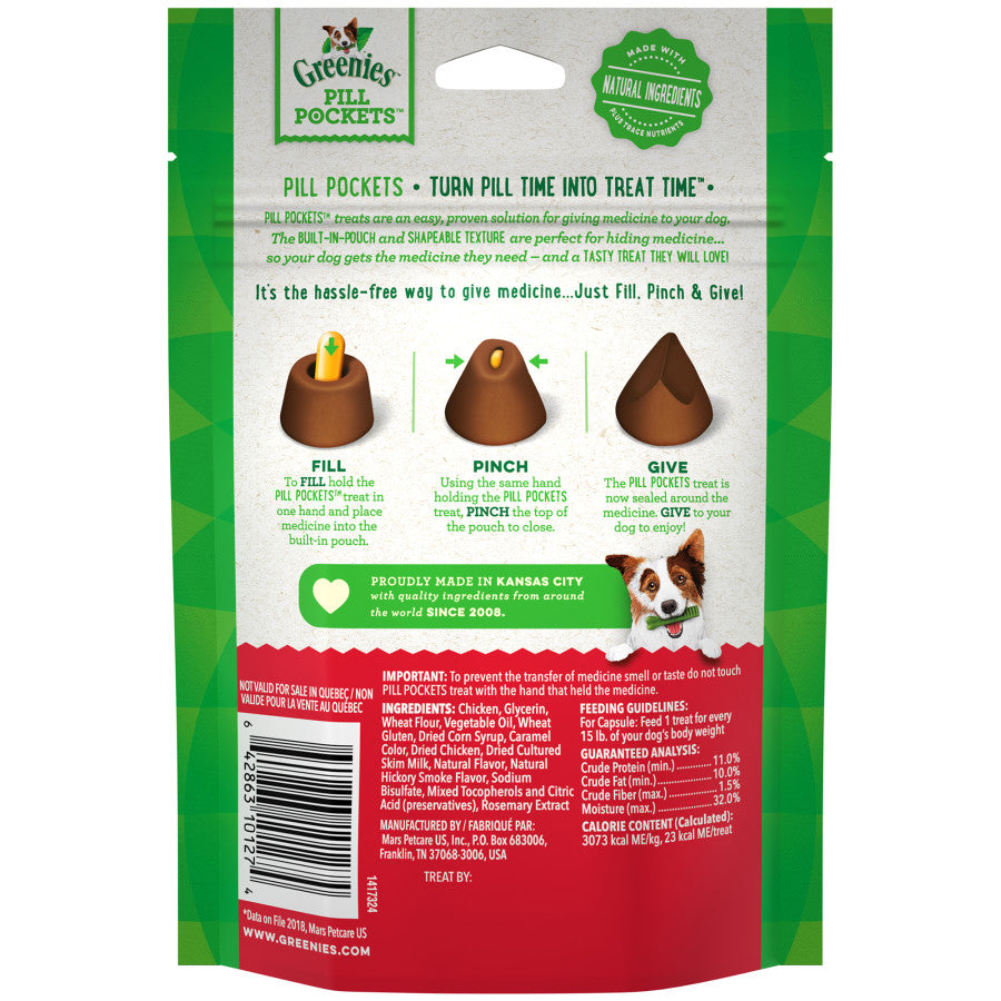 Greenies Pill Pockets for Capsules Hickory Smoke, 1ea/30 ct, 7.9 oz
