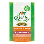 Greenies Feline SmartBites Skin  Fur Crunchy  Soft Adult Cat Treats Chicken, 1ea/2.1 oz