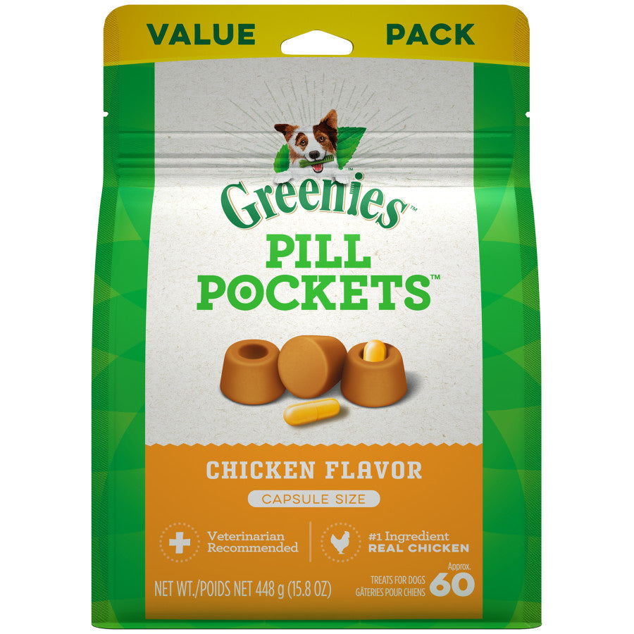 Greenies Pill Pockets for Capsules Chicken, 1ea/60 ct, 15.8 oz