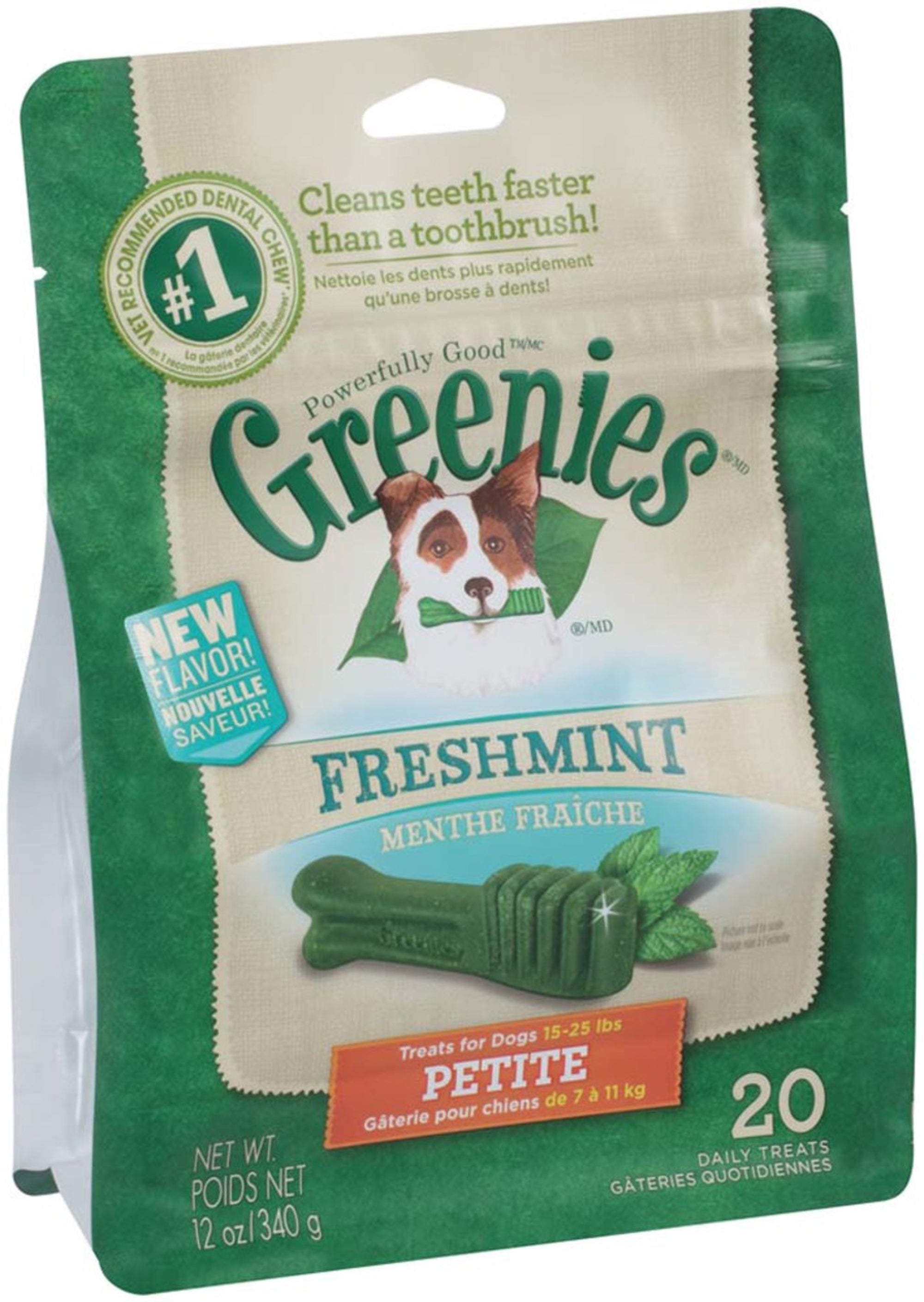 Greenies Dog Dental Treats Petite, Fresh, 1ea/12 oz, 20 ct