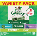 Greenies 3Flavor Variety Pack Dog Dental Treat Teenie, 1ea/36 oz, 129 ct