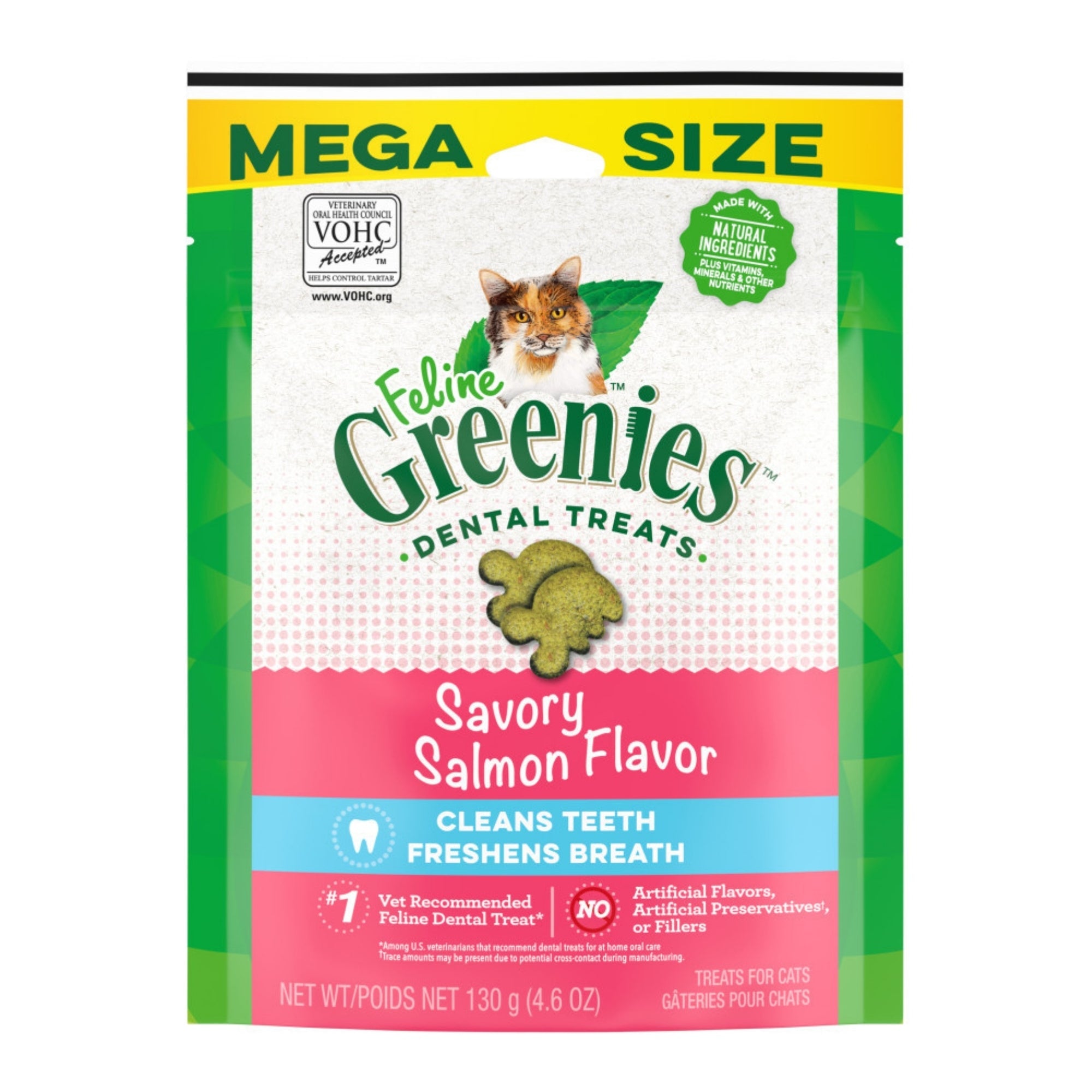 Greenies Feline Adult Cat Dental Treats Savory Salmon, 1ea/4.6 oz