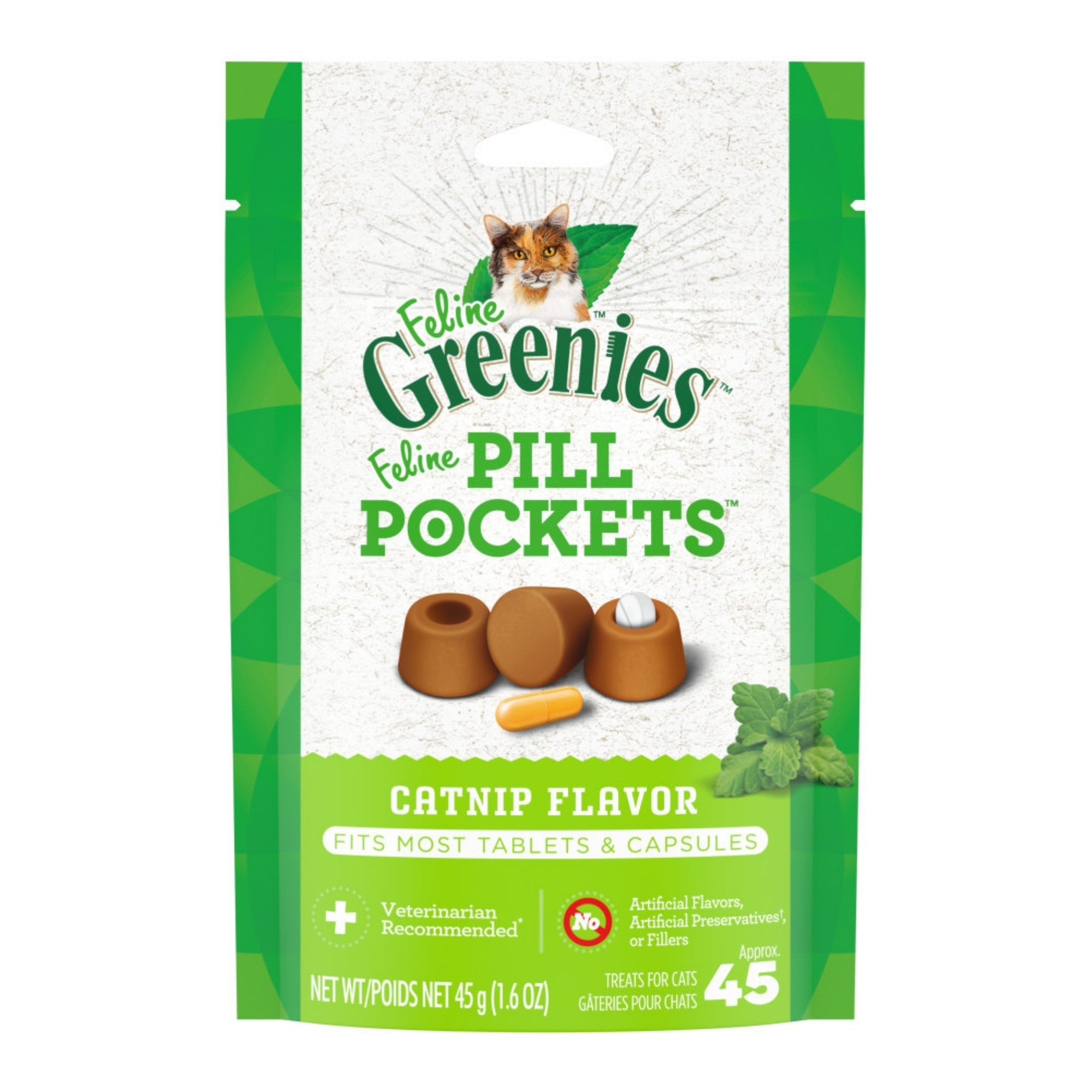 Greenies Feline Pill Pockets Cat Treats Catnip, 1ea/1.6 oz