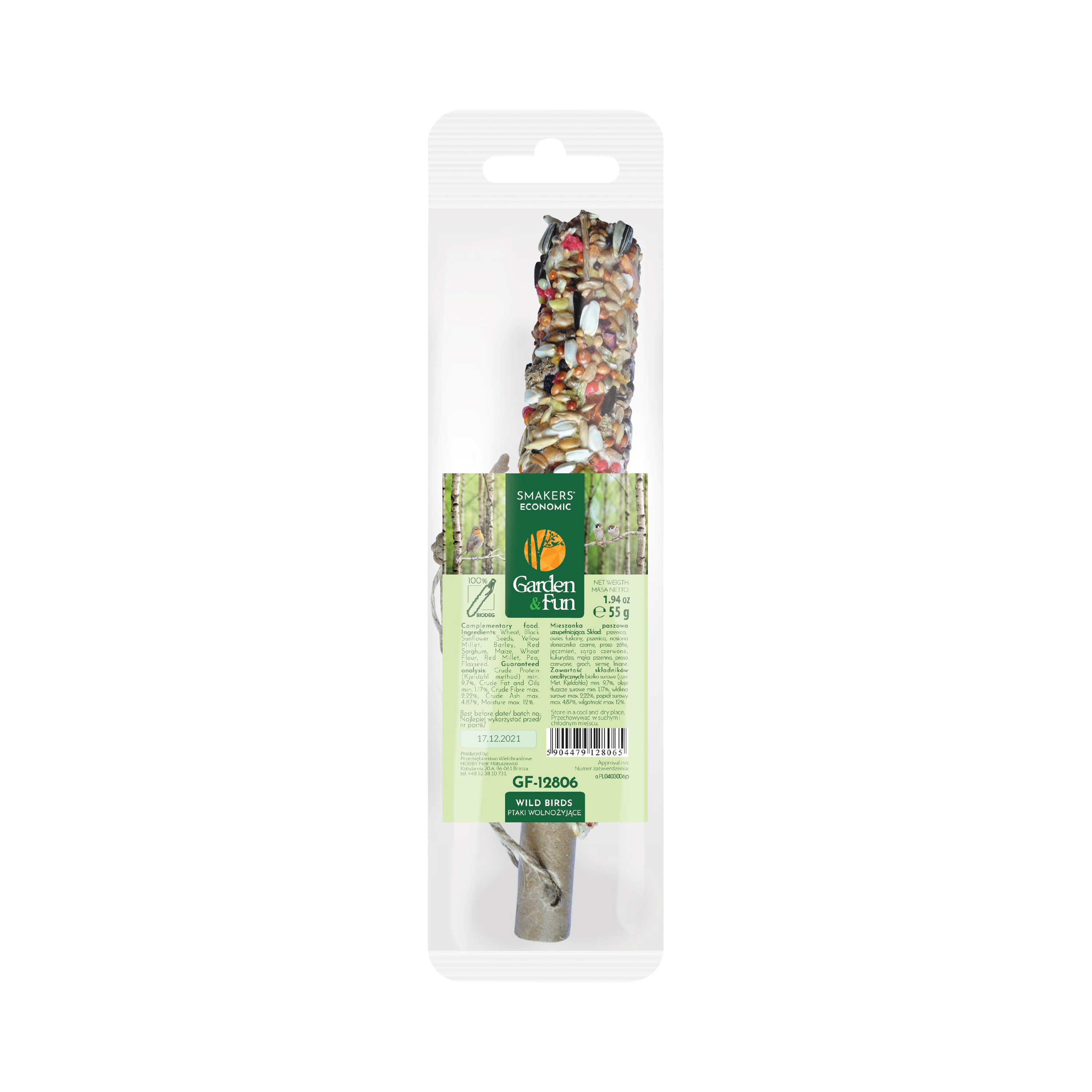 A & E Cages Smakers Garden  Fun Economic Food Stick for Wild Birds 20ea/1.94 oz.