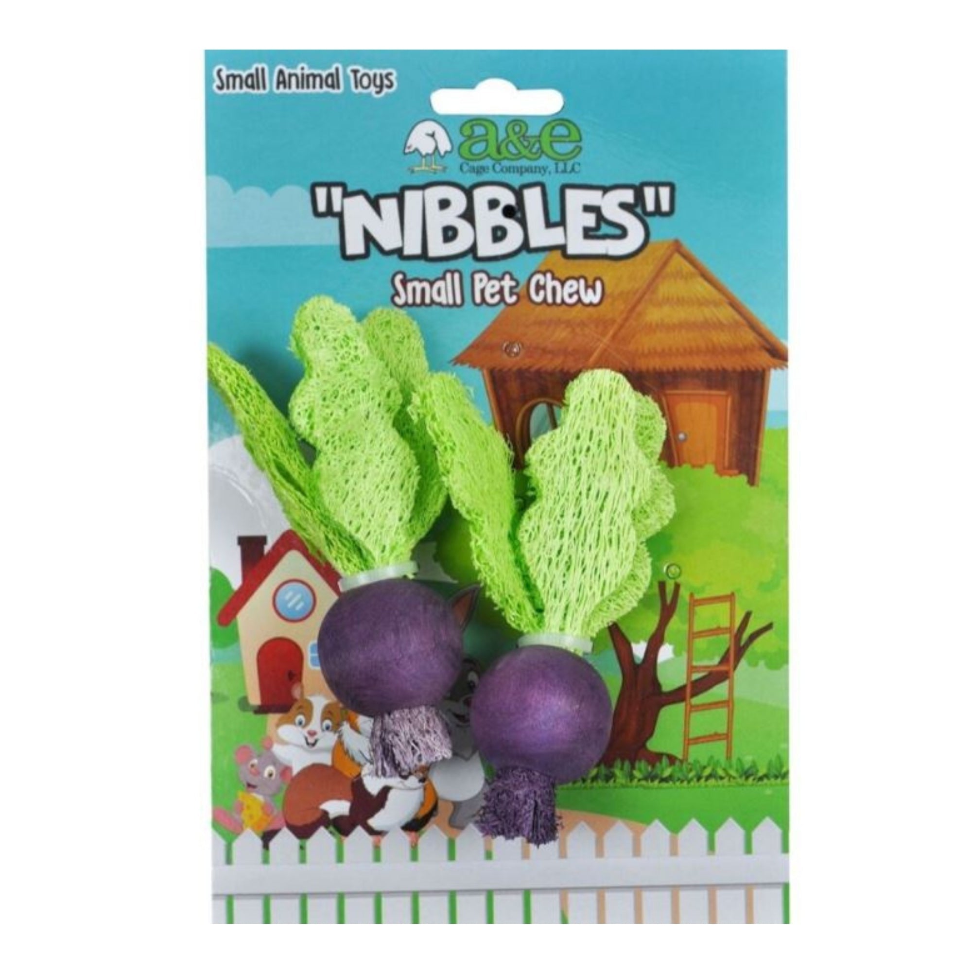 A &E Cages Nibbles Small Animal Loofah Chew Toy Turnips; 1ea