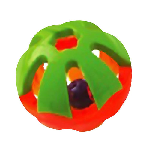 A & E Cages Happy Beaks Round Rattle Foot Bird Toy 1ea/XLarge (Pack of 3)