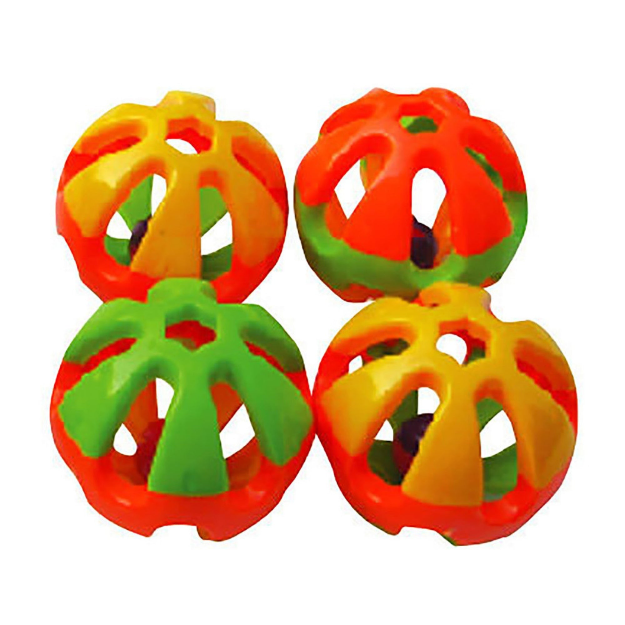 A & E Cages Happy Beaks Round Rattle Foot Bird Toy 1ea/LG (Pack of 3)