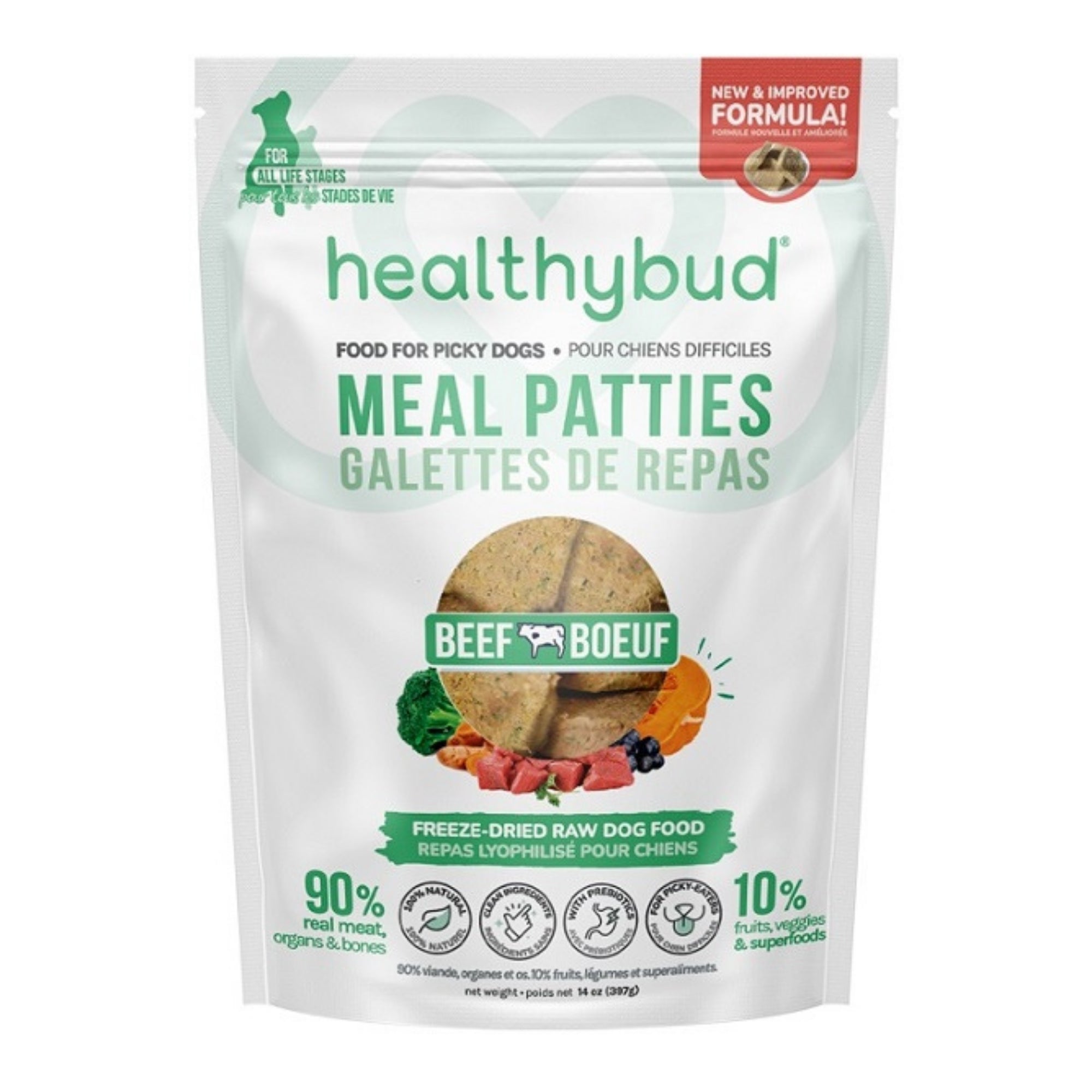 Healthy Bud Dog Freeze-dried 14oz. Beef Patties