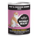 Dave's Naturally Healthy Cat Food; Beef and Chicken 13.2oz. (Case of 12)