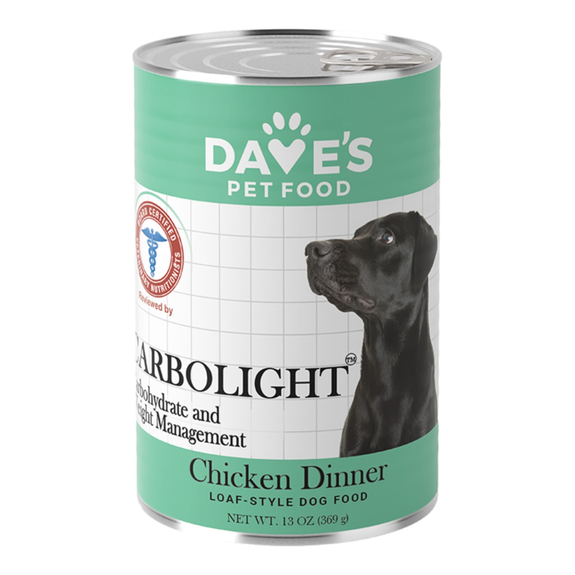 Dave’s Dog Carbolight Carbohydrate And Weight Management Chicken Dinner 13oz. (Case of 12)