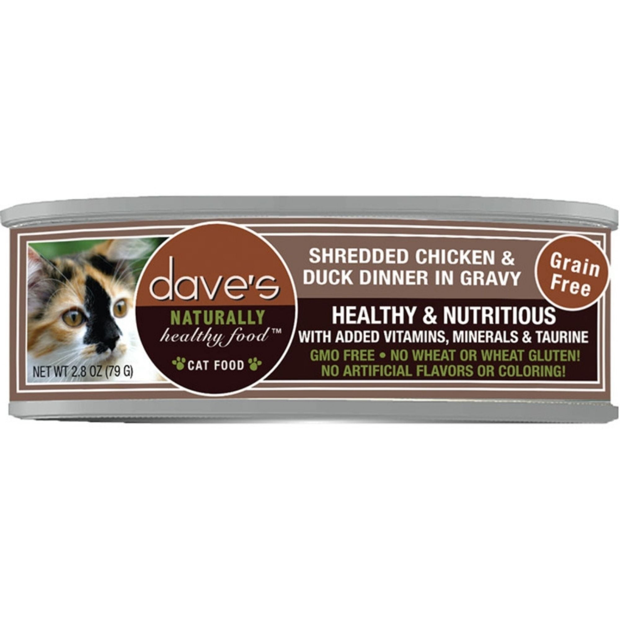 Dave's Pet Food Cat Grain Free Shredded Chicken & Duck In Gravy 2.8oz. (Case of 12)