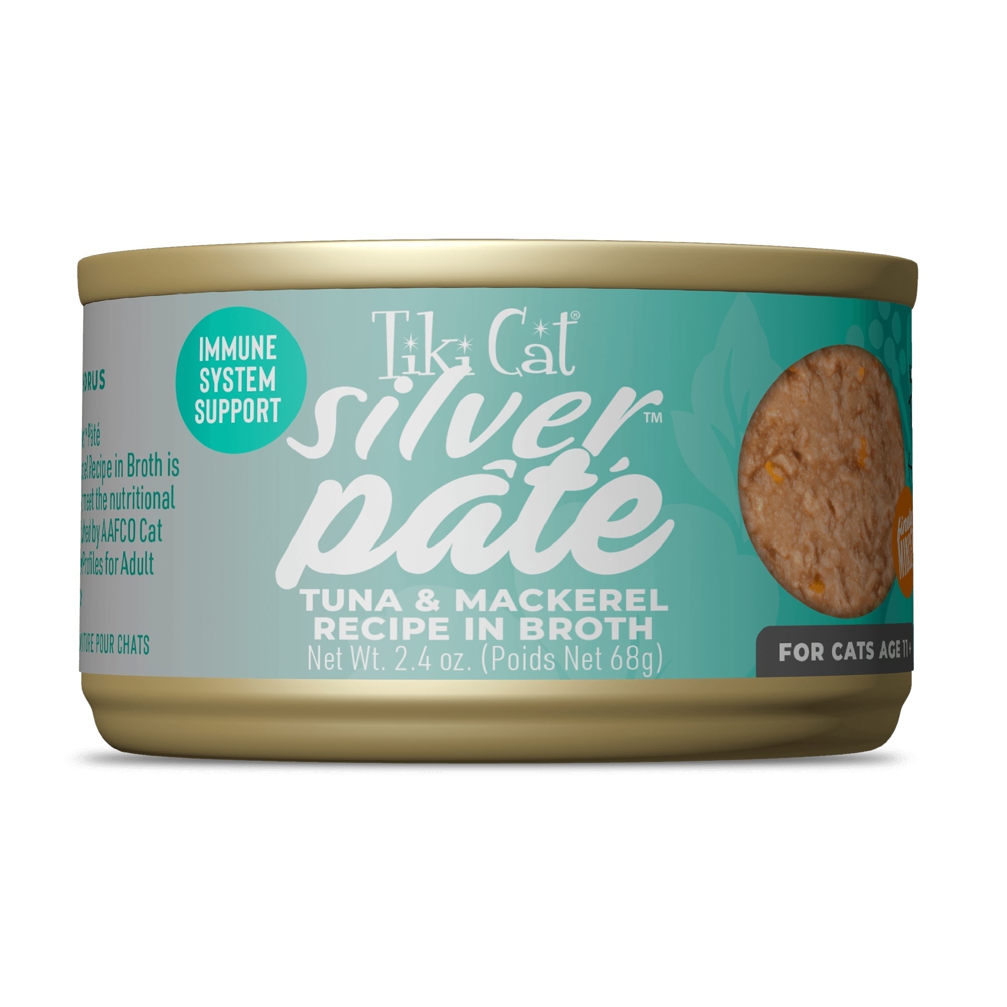 Tiki Pet Cat Silver Pate Tuna & Mackerel 2.4oz. (Case of 12)