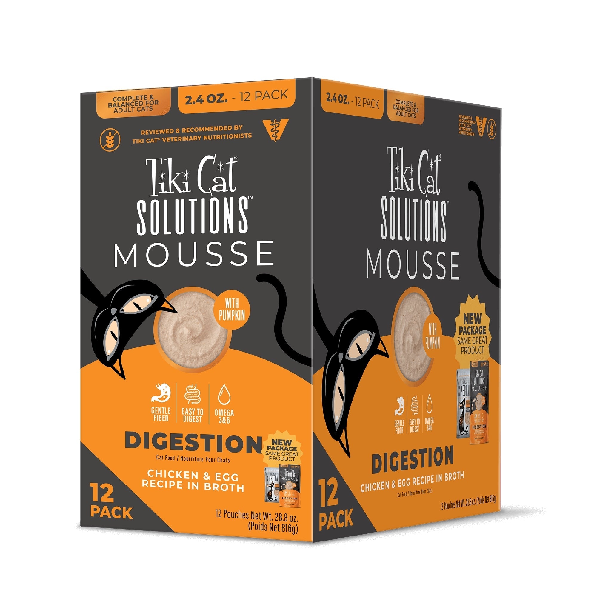 Tiki Pet Cat Solutions Mousse Digestion 2.4oz. (Case of 12)