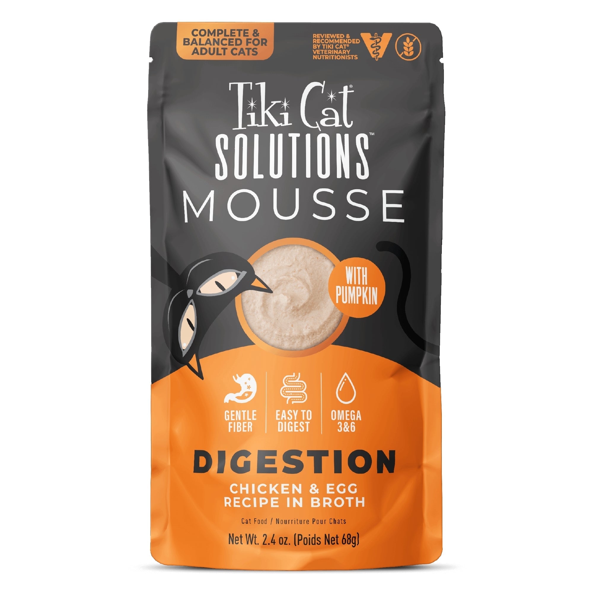 Tiki Pet Cat Solutions Mousse Digestion 2.4oz. (Case of 12)