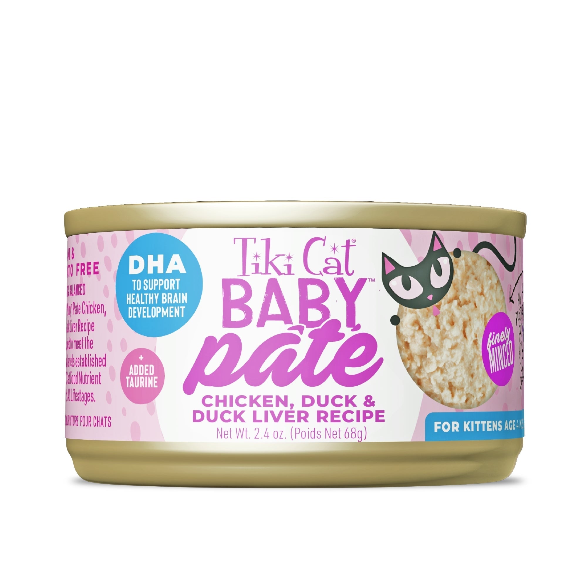 Tiki Pet Cat Pate Kitten Chicken Duck 2.4Oz (12 per unit)