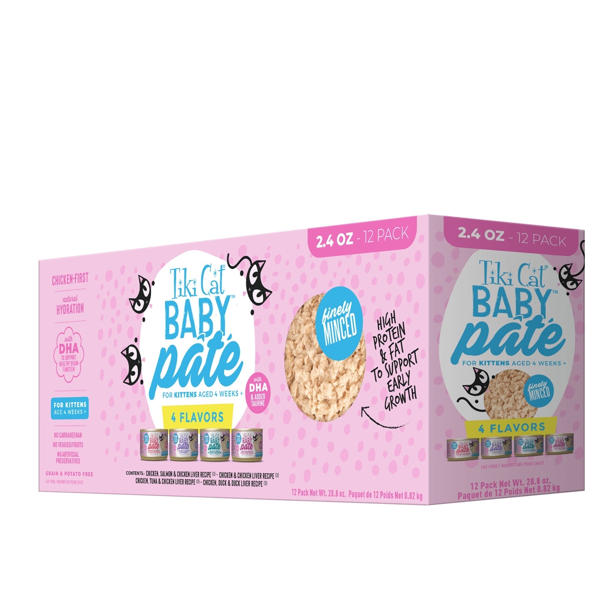 Tiki Pet Cat Pate Kitten 2.4Oz Variety Pack