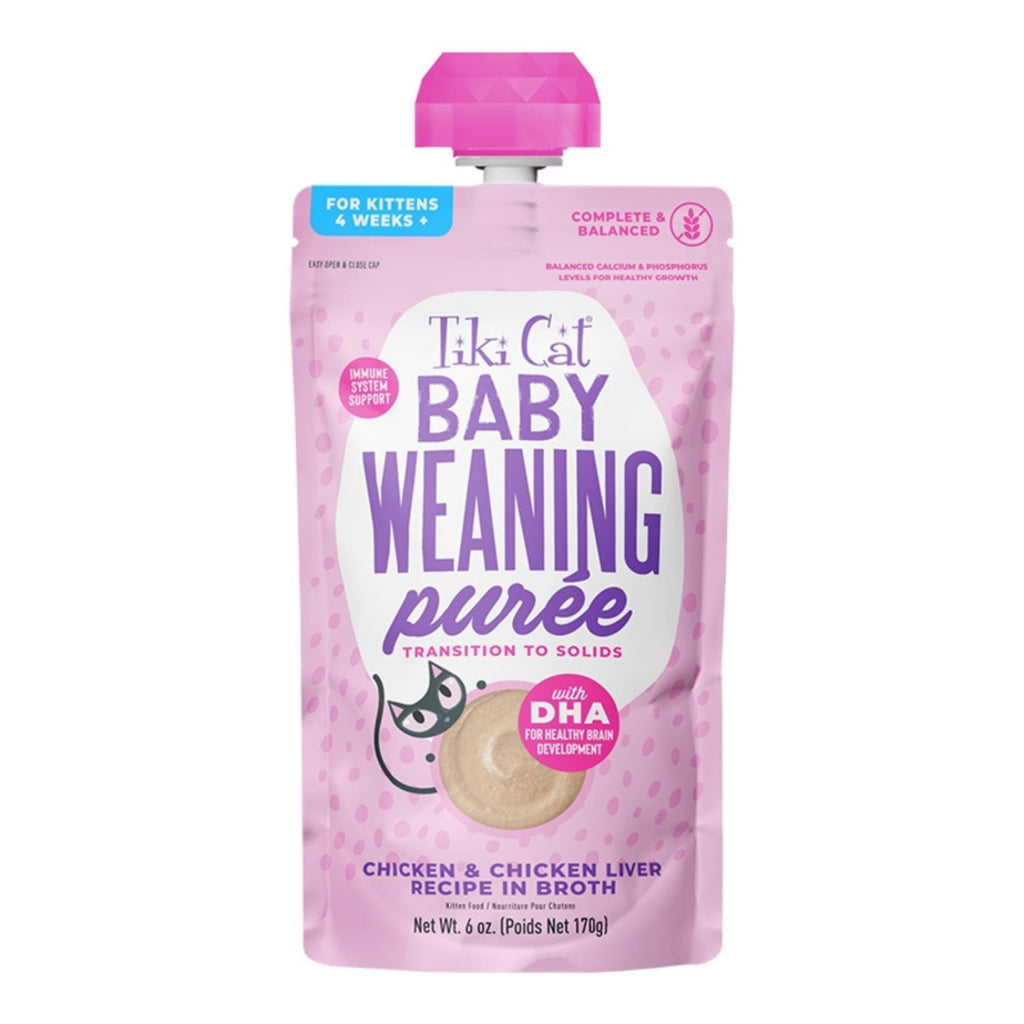Tiki Pet Cat Puree Kitten Weaning Chicken 6oz. (Case of 6)