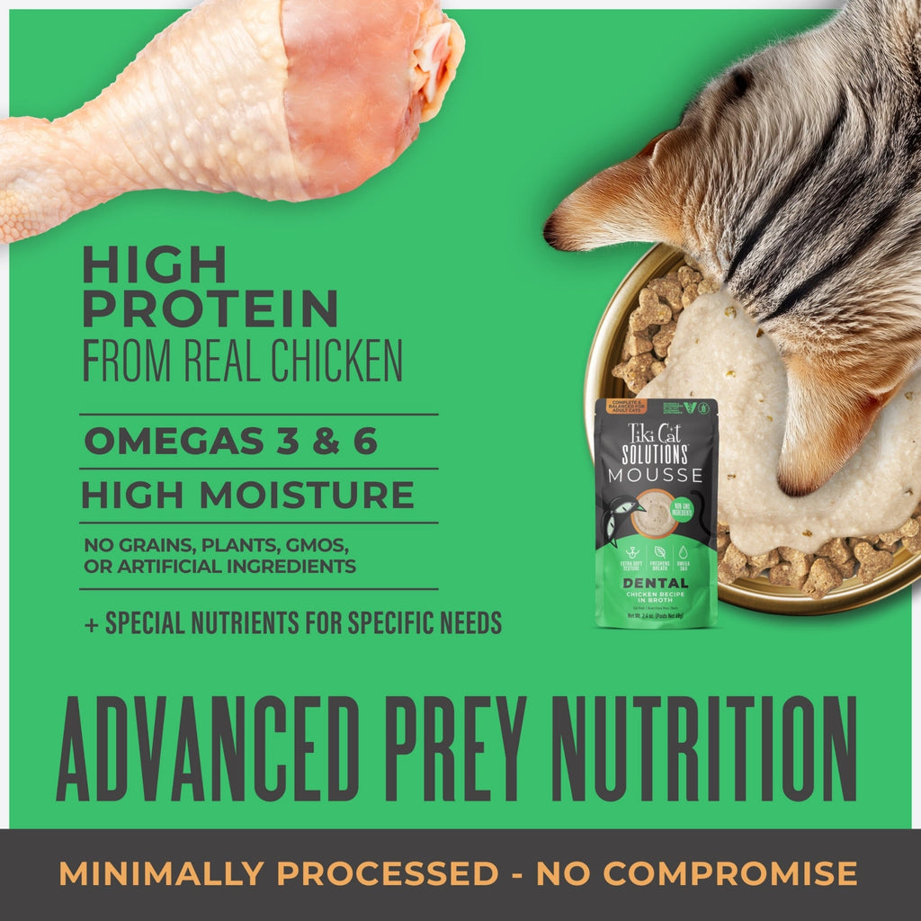Tiki Pet Cat Solutions Mousse Dental 2.4oz. (Case of 12)