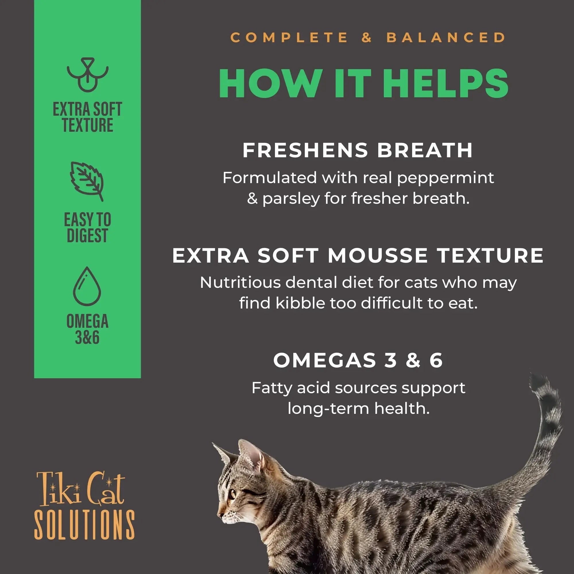 Tiki Pet Cat Solutions Mousse Dental 2.4oz. (Case of 12)