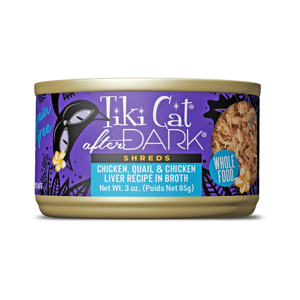 Tiki Pet Cat After Dark Shreds Chicken & Quail 3oz. (Case of 12)