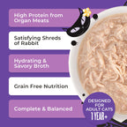 Tiki Pet Cat After Dark Shreds Rabbit & Chicken Liver 3oz. (Case of 12)