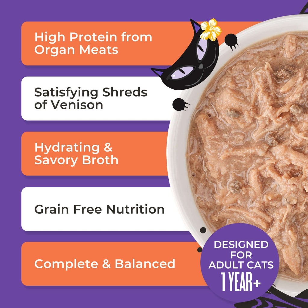 Tiki Pet Cat After Dark Shreds Venison & Beef Liver 3oz. (Case of 12)