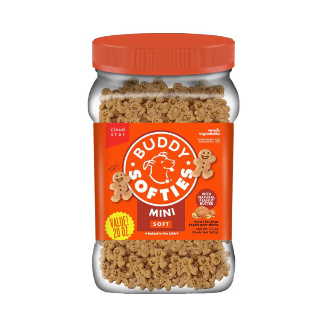 Cloud Star Dog Buddy Biscuits Soft & Chewy Peanut Butter 20Oz Jar