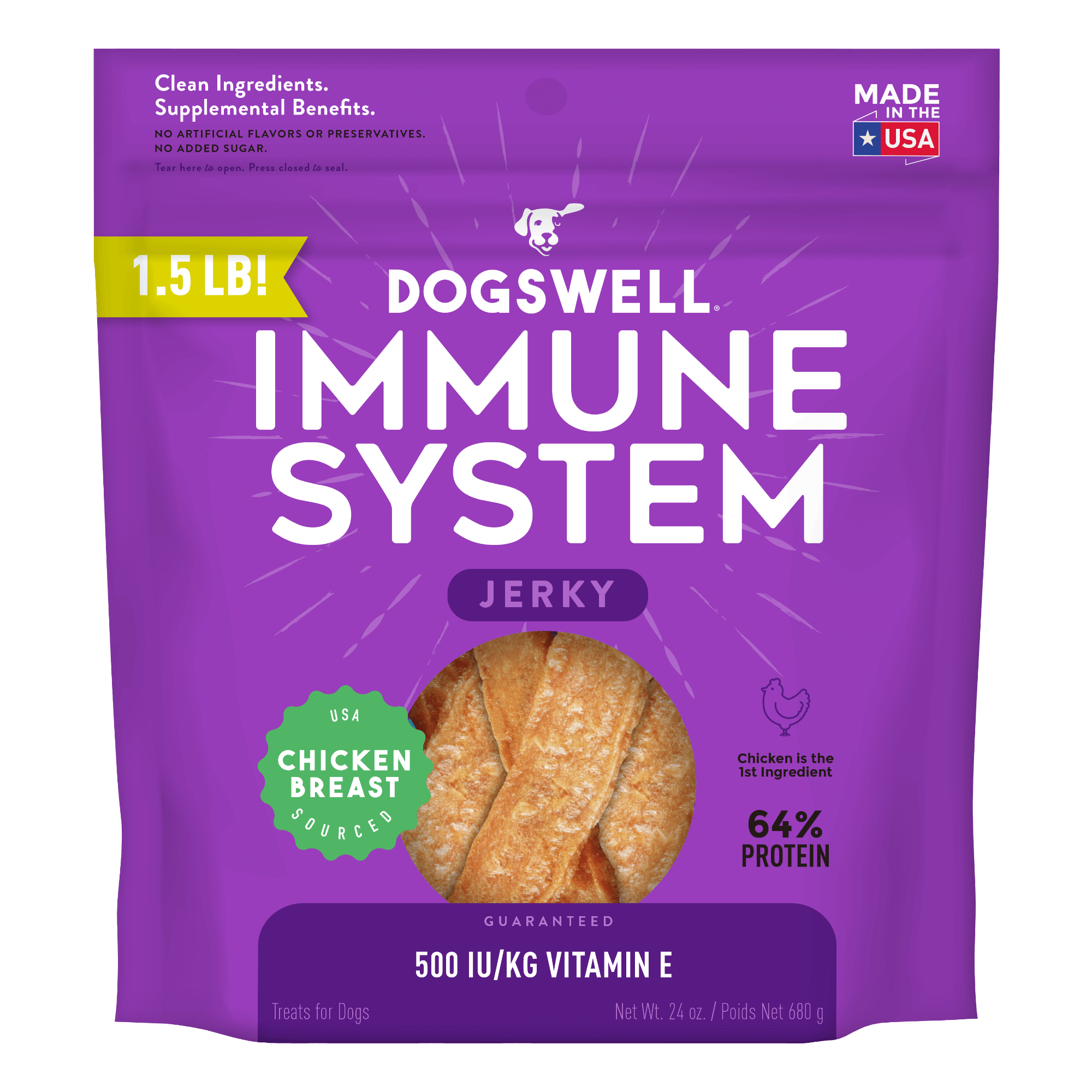 Dogswell Immunity & Defense Grain-free Jerky Dog Treat Regular Chicken 1ea/24 oz