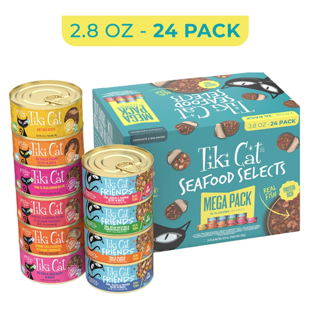 Tiki Pets Cat Seafood Selects Mega Pack 2.8oz. (Case of 24)