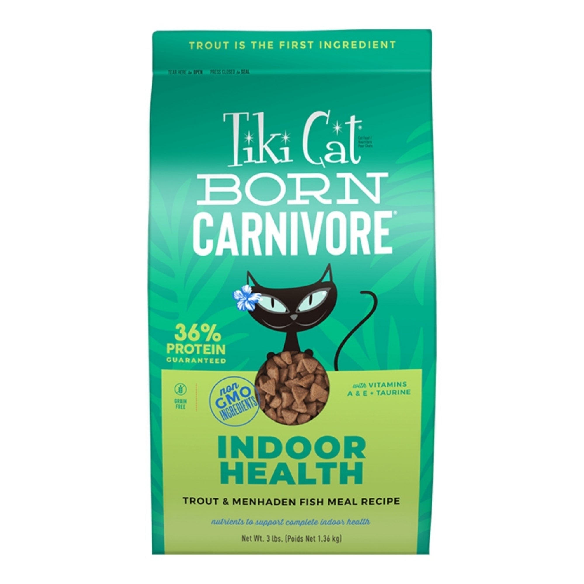 Tiki Pet Cat Born Carnivore Indoor Trout 3Lb