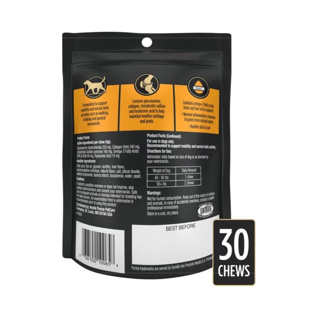 Purina Pro Plan Veterinary Diets Joint Supplement for Dogs, Hip & Joint Soft Chews for Large Dogs, 30 count