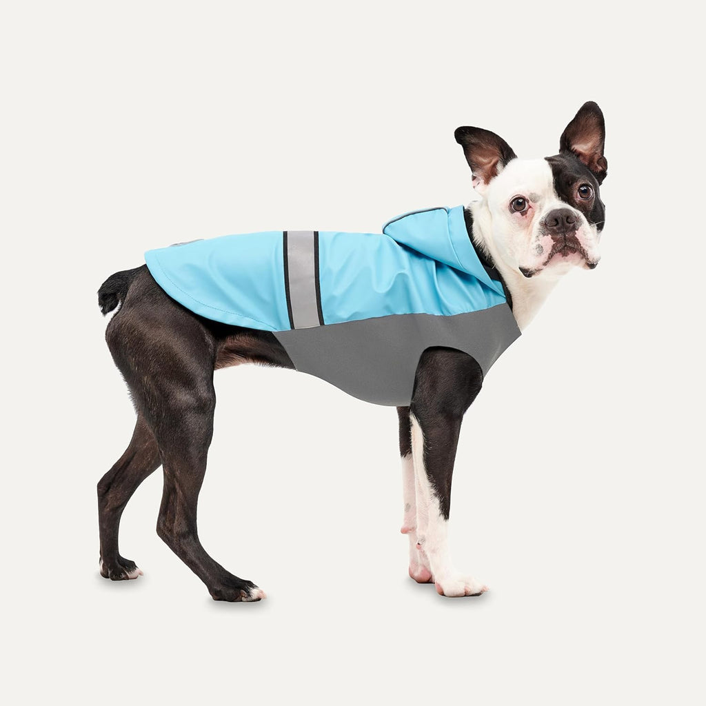 Goo-Eez Reflective Hooded Raincoat Baby Blue/Grey Small