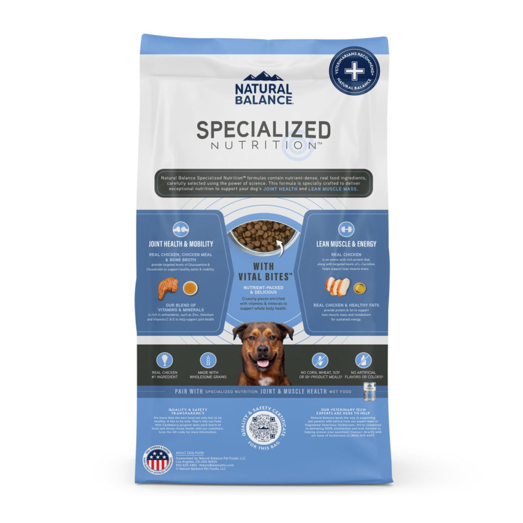 Natural Balance Pet Foods Specialized Joint  Muscle Dry Dog Food Chicken  Oatmeal, 1ea/22 lb