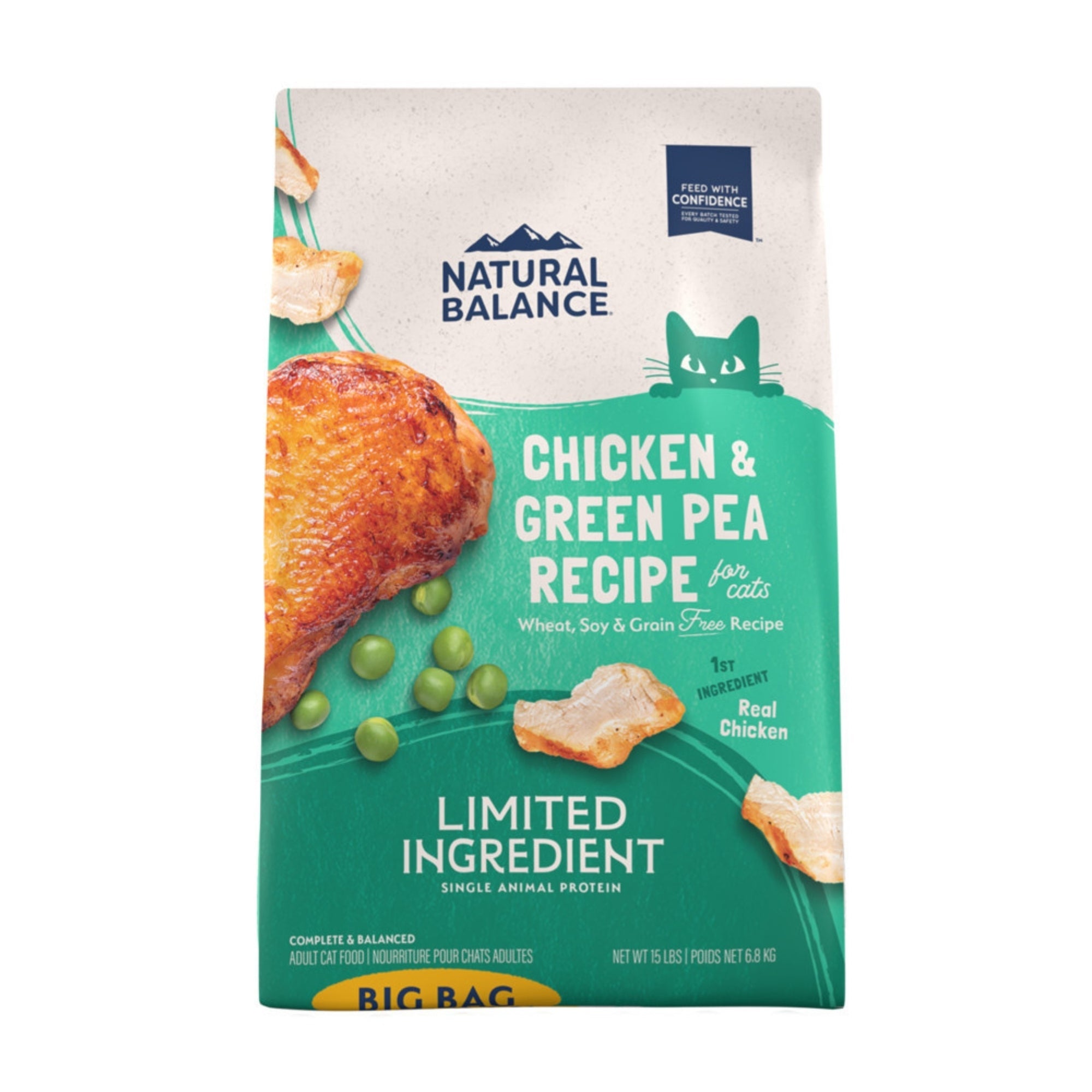 Natural Balance Pet Foods Limited Ingredient Grain Free Dry Cat Food Green Pea & Chicken 15lb