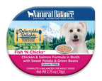 Natural Balance Pet Foods Delectable Delights Fish N Chicks in Broth Dog Food 2.75 oz 24 Pack