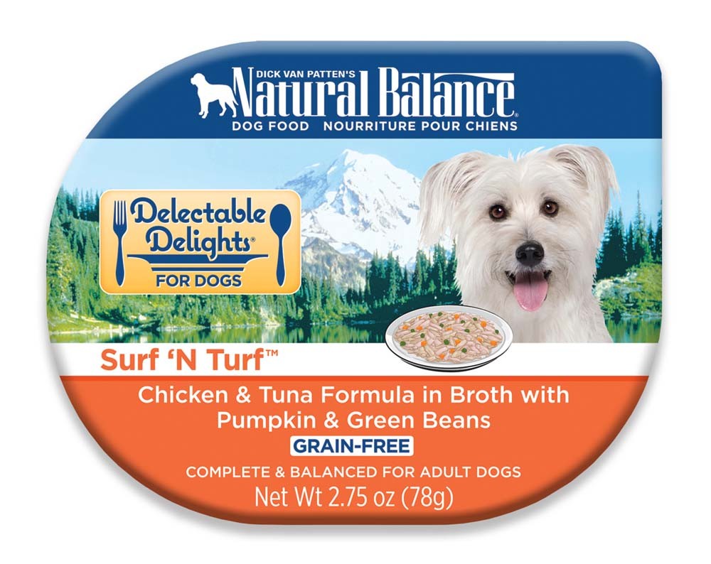 Natural Balance Pet Foods Delectable Delights Surf N Turf in Broth Dog Food 2.75 oz 24 Pack