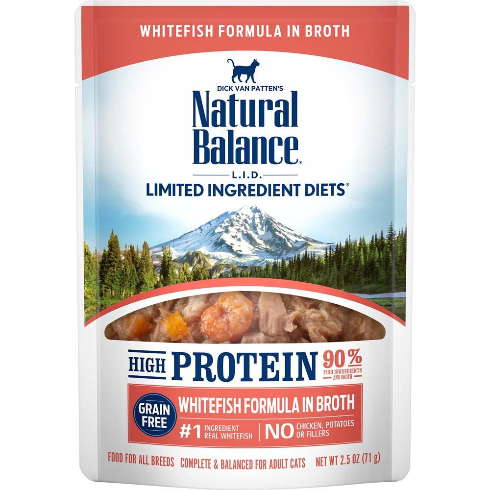 Natural Balance Pet Foods L.I.D. High Protein Wet Cat Food Pouch Whitefish 2.5oz