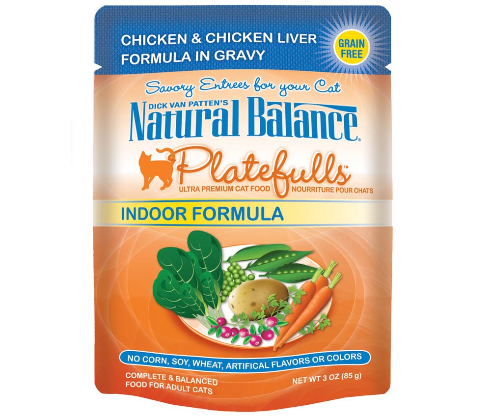 Natural Balance Pet Foods Original Ultra Platefulls Morsels in Gravy Wet Cat Food Pouch Chicken & Chicken Liver 3oz